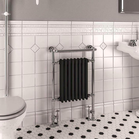 Eastbrook Dual Fuel Eastbrook Isbourne Straight Vertical Traditional Radiator in Matt Black