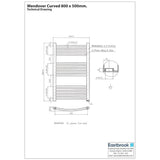 Eastbrook Wendover Curved Vertical Heated Towel Rail in Chrome