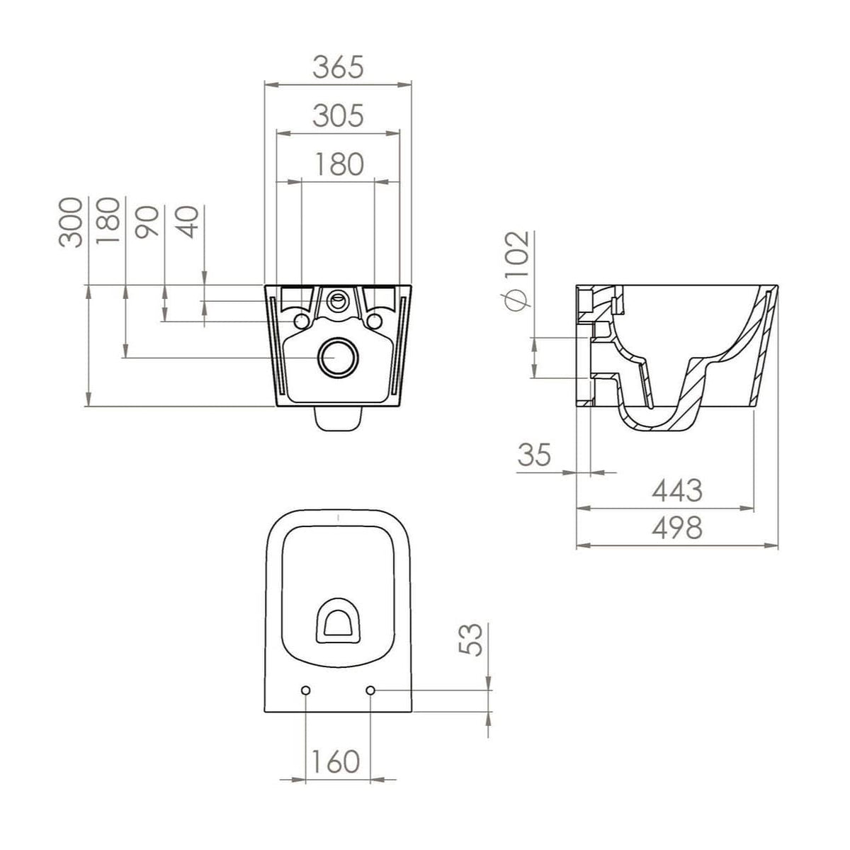 Saneux Wall Hung Toilet Saneux Matteo Wall Hung Rimless Toilet with Soft Close Seat