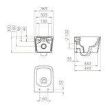 Saneux Wall Hung Toilet Saneux Matteo Wall Hung Rimless Toilet with Soft Close Seat