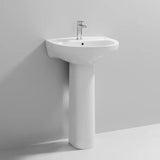 Aquarius Bathrooms Pedestal Basin Aquarius Cove/Essence 550mm 1 Tap Hole Basin with Full Pedestal