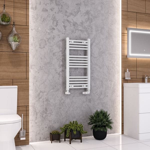 Eastbrook Ladder Rail Eastbrook Wendover Straight Vertical Heated Towel Rail - 800 x 400mm - Gloss White