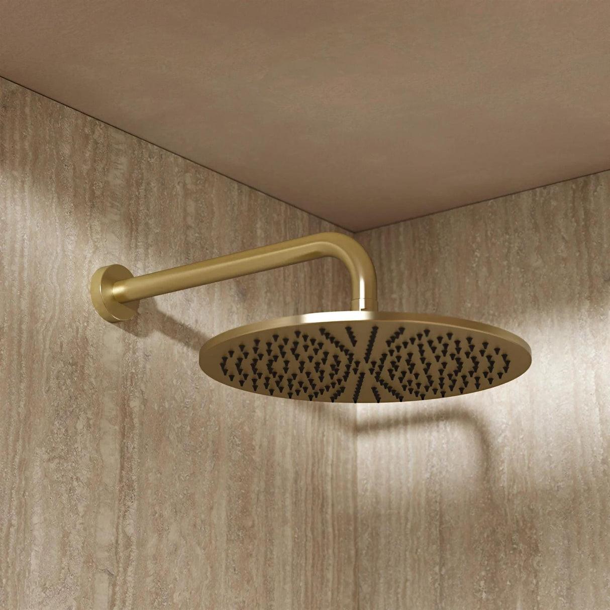 Crosswater Fixed Shower Head Brushed Brass Crosswater MPRO 300mm Round Fixed Shower Head