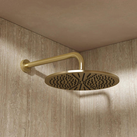 Crosswater Fixed Shower Head Brushed Brass Crosswater MPRO 300mm Round Fixed Shower Head
