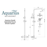 Aquarius Bathrooms Exposed Shower Set Aquarius Zanelli Round Exposed Adjustable Shower Set with Shower Head and Handset in Brushed Bronze