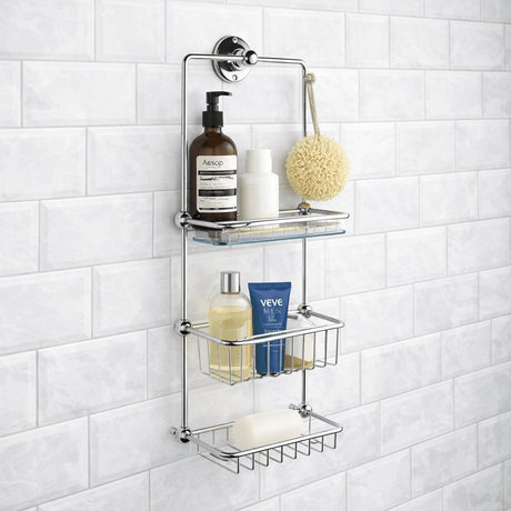 Aquarius Bathrooms Basket Aquarius Blenheim Traditional Shower Tidy in Chrome