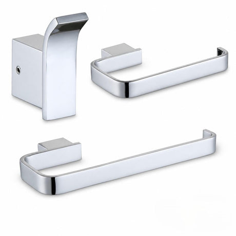 Aquarius Bathrooms Accessory Set Chrome Aquarius FT 3 Piece Bathroom Accessory Pack