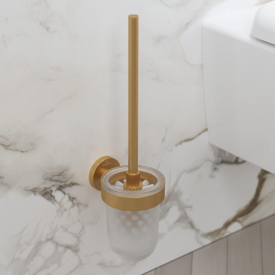 Villeroy & Boch Toilet Roll Holder Brushed Gold Villeroy & Boch Elements - Tender Toilet Brush Set