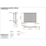 Eastbrook Panel Radiator Eastbrook Tunstall Straight Horizontal Designer Radiator in Matt White