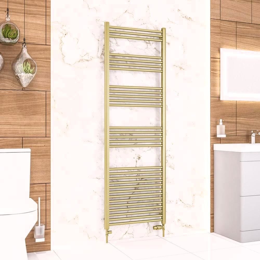 Eastbrook Ladder Rail 1800 x 600 / Electric Only Eastbrook Wendover Straight Heated Towel Rail in Brushed Brass