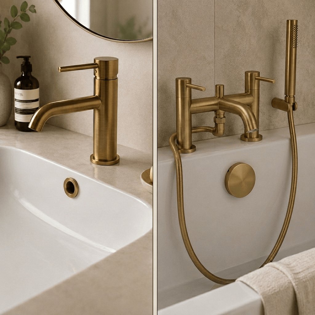 Aquarius Bathrooms Bath Shower Mixer Aquarius RF-Series Complete Bath and Basin Brassware Pack with Basin Tap, Bath and Shower Mixer and Wastes