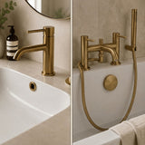 Aquarius Bathrooms Bath Shower Mixer Aquarius RF-Series Complete Bath and Basin Brassware Pack with Basin Tap, Bath and Shower Mixer and Wastes
