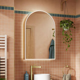 hib. Mirrored Cabinet Brushed Brass / 600 x 900mm hib. Romana Arch LED Illuminated Mirror Cabinet