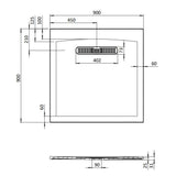 Crosswater Square Shower Tray Crosswater Vito Textured Square Shower Tray 900 x 900mm with Waste