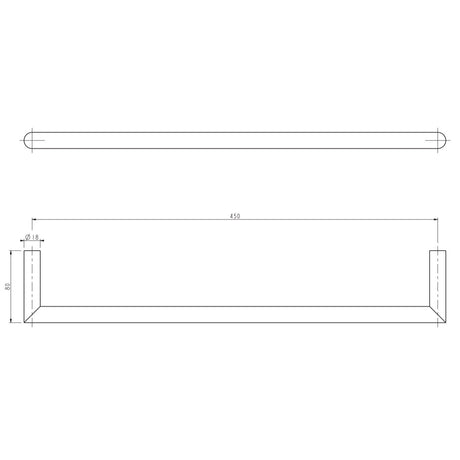 Clearwater Towel Rails and Rings Clearwater Mio Towel Rail