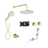 Roca Concealed Shower Set Roca T-Multi Thermostatic Concealed Shower Valve with Rainshower Head, Shower Handset and Overflow Bath Filler