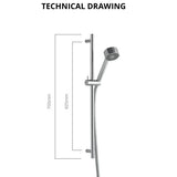 Imex Shower Riser Rail Imex Levo Riser Rail Kit with Single Function Shower Handset and Hose in Chrome