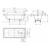 Kaldewei Single Ended Bath 1700 x 800mm / 2 Kaldewei Puro Single Ended Steel Bath with Leg Set
