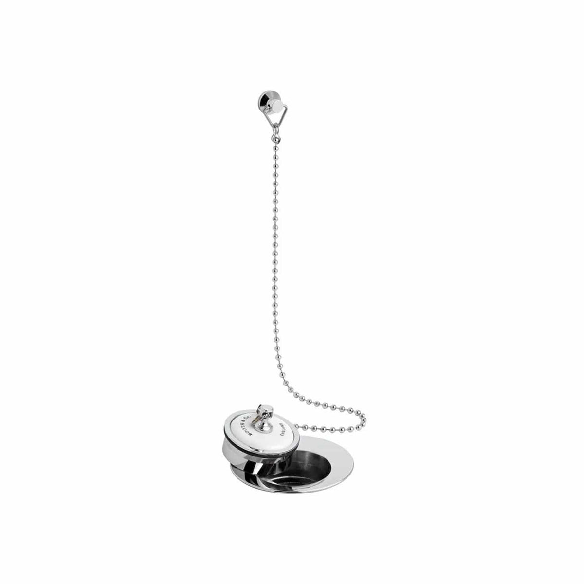 Vado Basin Waste Chrome Booth & Co. Axbridge Ceramic Plug and Chain Basin Waste