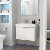 Imex Wall Mounted Vanity Unit Imex Blade Wall Mounted 800mm Double Door Vanity Unit with Basin