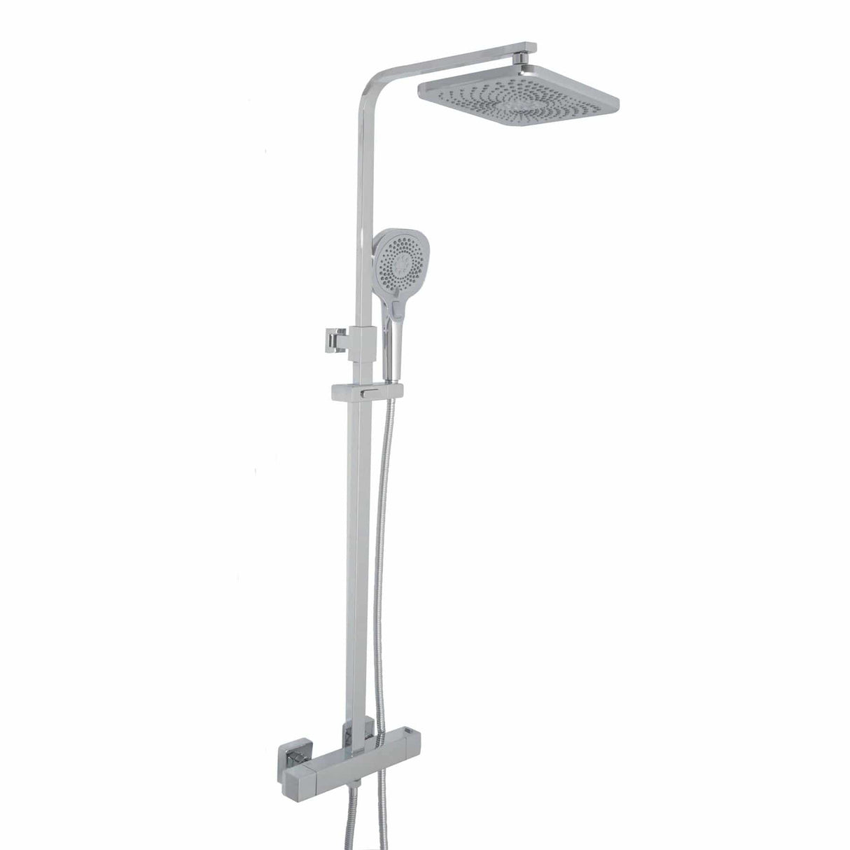 JTP Exposed Shower Set JTP HIX Thermostatic Shower Bar Valve with Adjustable Riser, Shower Head and Handset