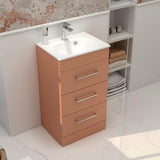 Imex Floor Standing Vanity Unit Terracotta / White Imex Croma Floor Standing Three Door 500mm Vanity Unit with 1 Tap Hole Basin
