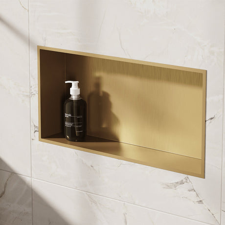 Crosswater Shower Niche Brushed Brass Crosswater Rectangular Shower Niche - 610 x 305 x 120mm
