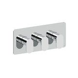 Crosswater Concealed Shower Valve Crosswater Drift 2 Outlet, 3 Handle Horizontal Concealed Shower Valve