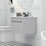 Imex Wall Mounted Vanity Unit Slate Imex Alma Wall Mounted Single Drawer 600mm Vanity Unit with Basin