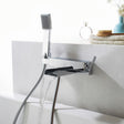 Flova Bath Shower Mixer Flova Cascade Wall Mounted Bath Shower Mixer Tap With Shower Set in Diamond Chrome