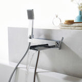 Flova Bath Shower Mixer Flova Cascade Wall Mounted Bath Shower Mixer Tap With Shower Set in Diamond Chrome