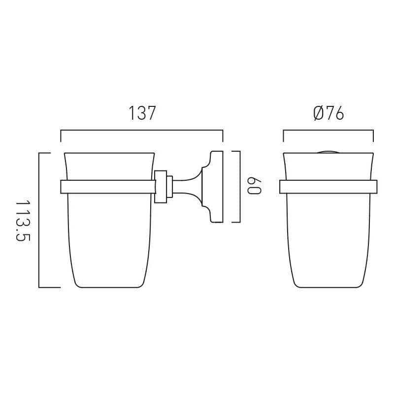 Vado Toothbrush Holder Booth & Co. Axbridge Ceramic Tumbler and Holder and Holder