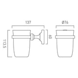 Vado Toothbrush Holder Booth & Co. Axbridge Ceramic Tumbler and Holder and Holder
