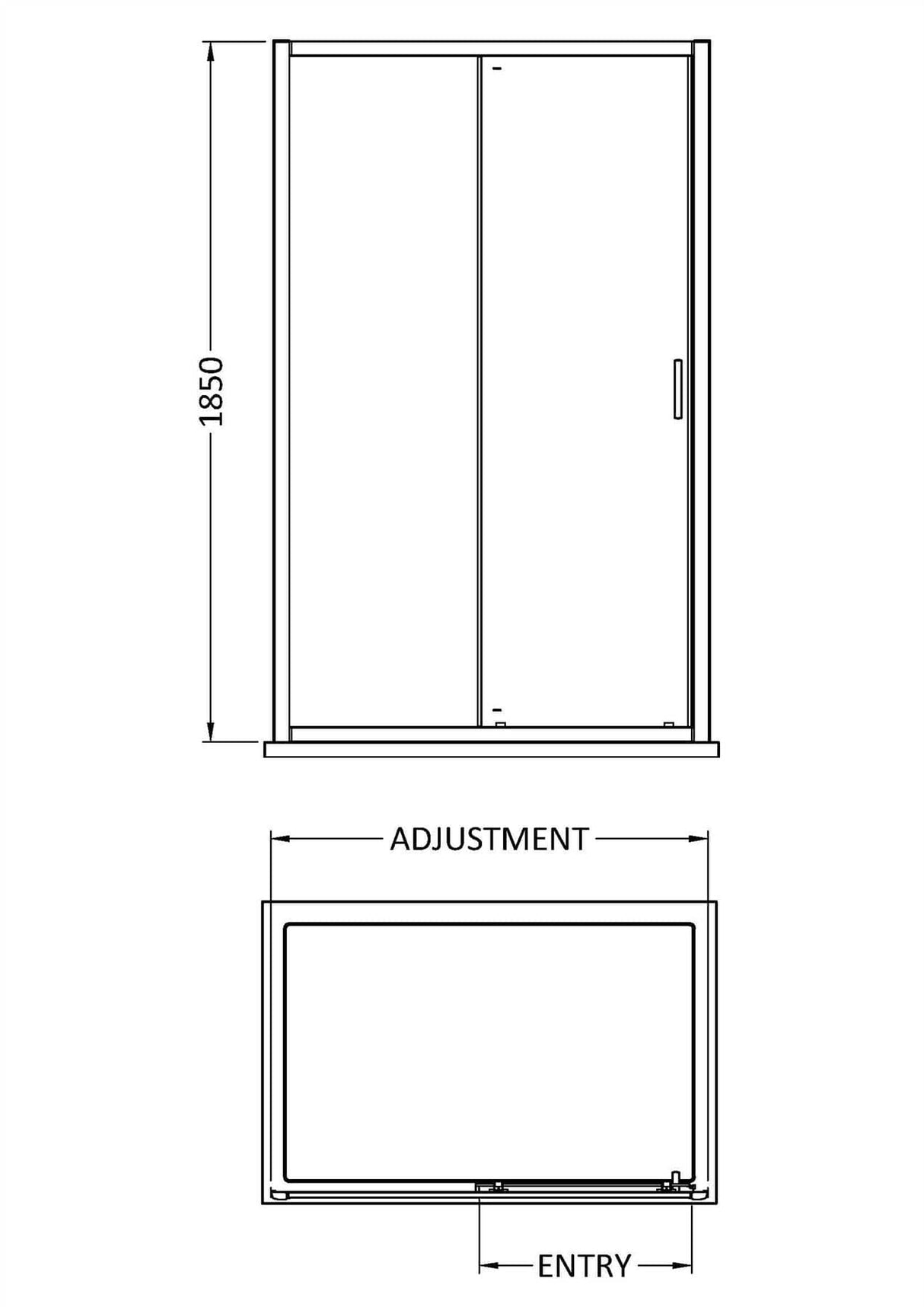 Aquarius Bathrooms Sliding Shower Door Aquarius Urbano 6mm Sliding Shower Door 1850mm