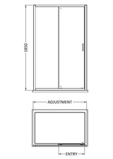 Aquarius Bathrooms Sliding Shower Door Aquarius Urbano 6mm Sliding Shower Door 1850mm