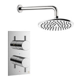 Crosswater Concealed Shower Set Chrome / Wall Arm / 200mm Crosswater Design 2 Handle 1 Outlet Shower Set