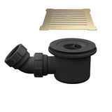 Aquarius Shower Tray Waste Brushed Brass / Black Aquarius Urbano 90mm Shower Waste with Square Grill for 32mm Slimline Trays