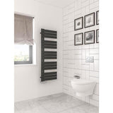 Eastbrook Designer Towel Rail 1400 x 500 / Electric Only Eastbrook Helmsley Straight Vertical Designer Towel Rail in Matt Black