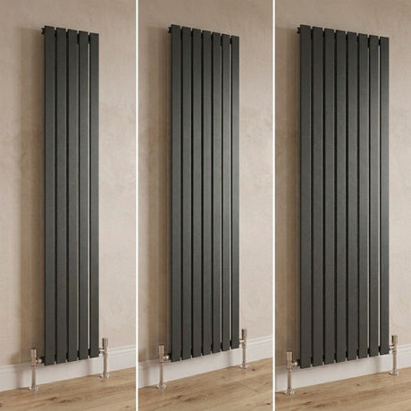 Aquarius Bathrooms Panel Radiator 1800 x 350mm / Anthracite Aquarius Flat Single Vertical Radiator