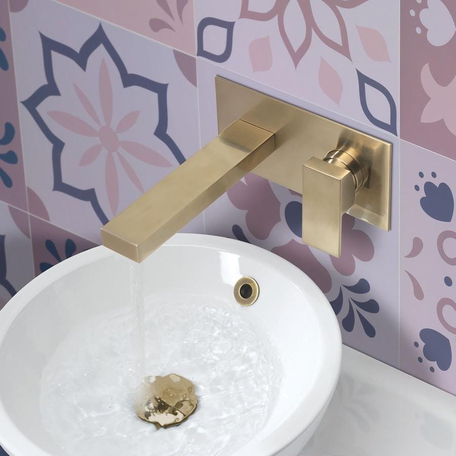 Crosswater Wall Mounted Basin Tap Crosswater Verge 2 Hole Wall Mounted Basin Mixer Tap in Brushed Brass