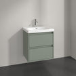 Villeroy & Boch Wall Mounted Vanity Unit Soft Green Villeroy & Boch Skyla Wall Mounted 600mm Two Drawer Vanity Unit with Basin