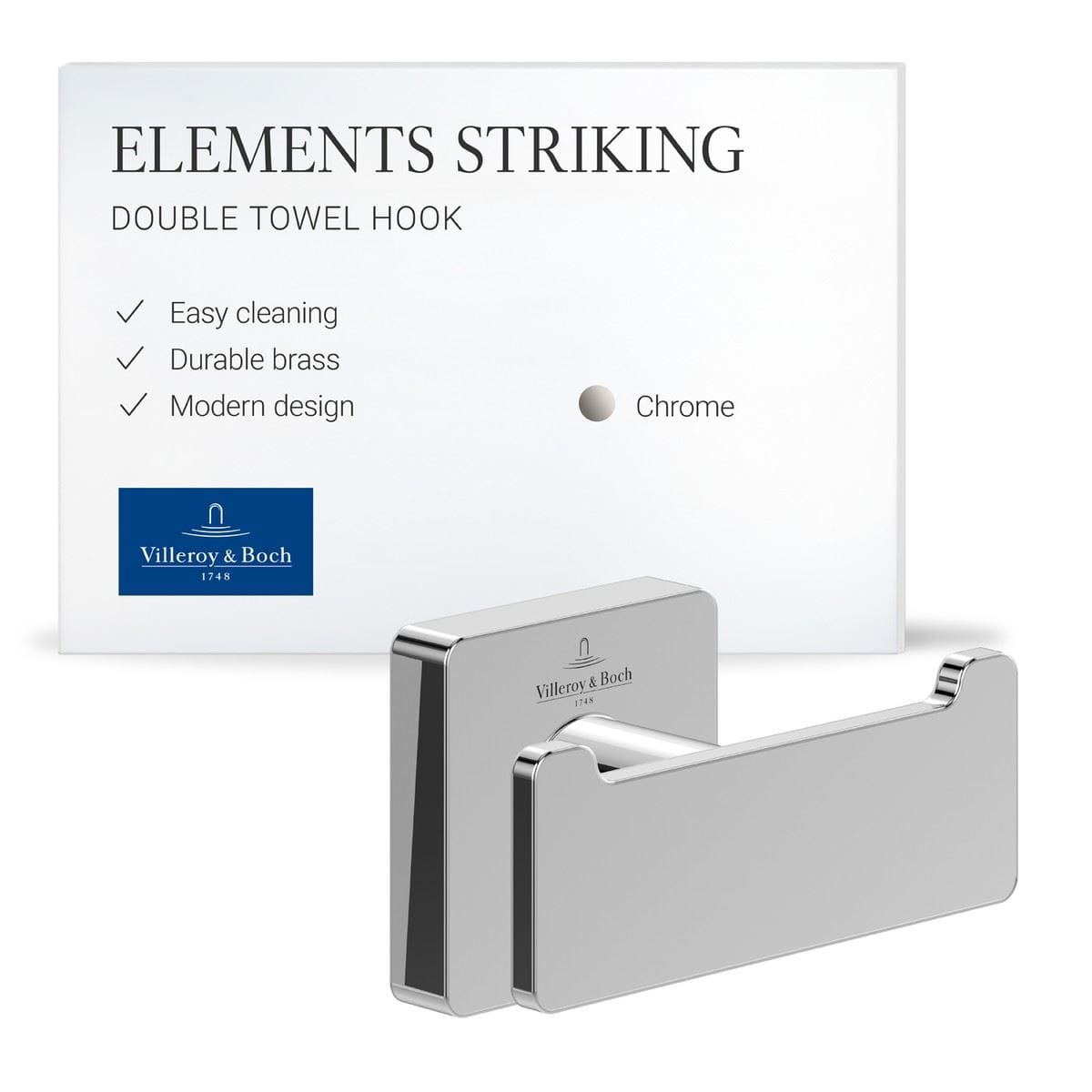 Villeroy & Boch Robe Hook Villeroy & Boch Elements - Striking Double Towel Hook