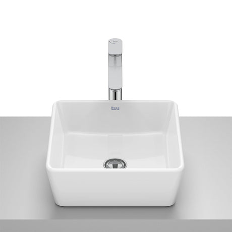 Roca Countertop Basin Gloss White Roca Optica  Square Countertop Basin