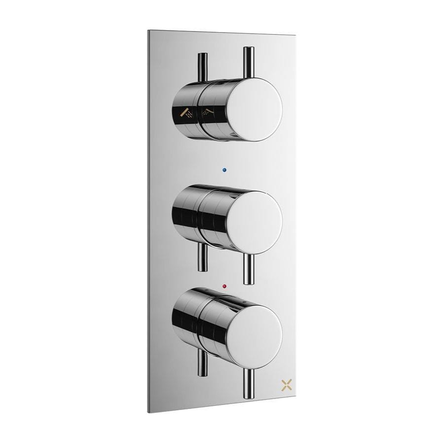 Crosswater Concealed Shower Valve Crosswater MPRO 3 Outlet, 3 Handle Portrait Concealed Thermostatic Shower Valve