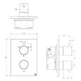 Crosswater Concealed Shower Valve Crosswater MPRO Crossbox 3 Outlet Trimset