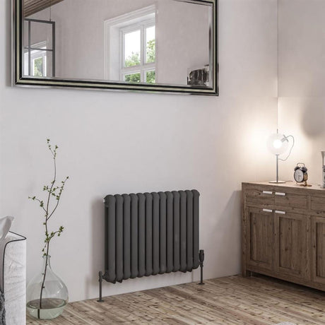 Eastbrook Column Radiator 600 x 803 / Central Heating Eastbrook Rubano Straight Horizontal Traditional Column Radiator in Matt Anthracite