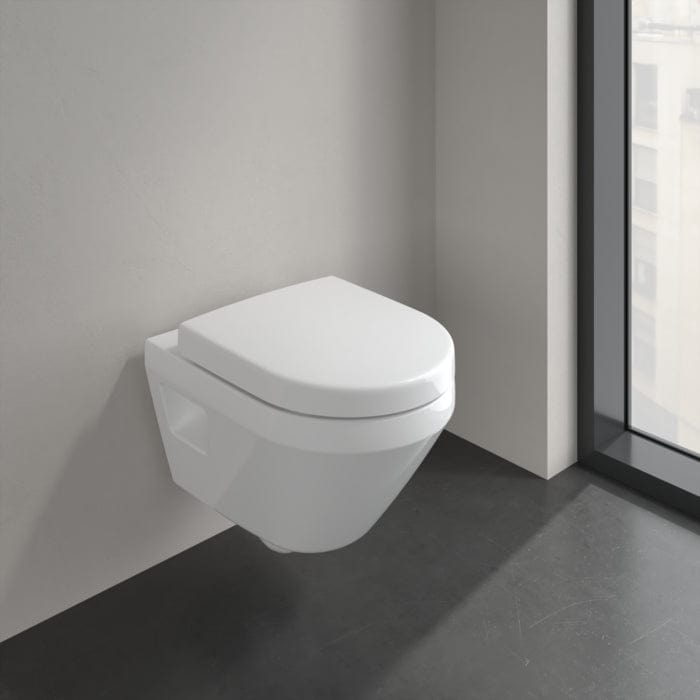 Villeroy & Boch Wall Hung Toilet Villeroy & Boch Architectura Compact Wall Hung Toilet with TwistFlush and Soft Close Seat