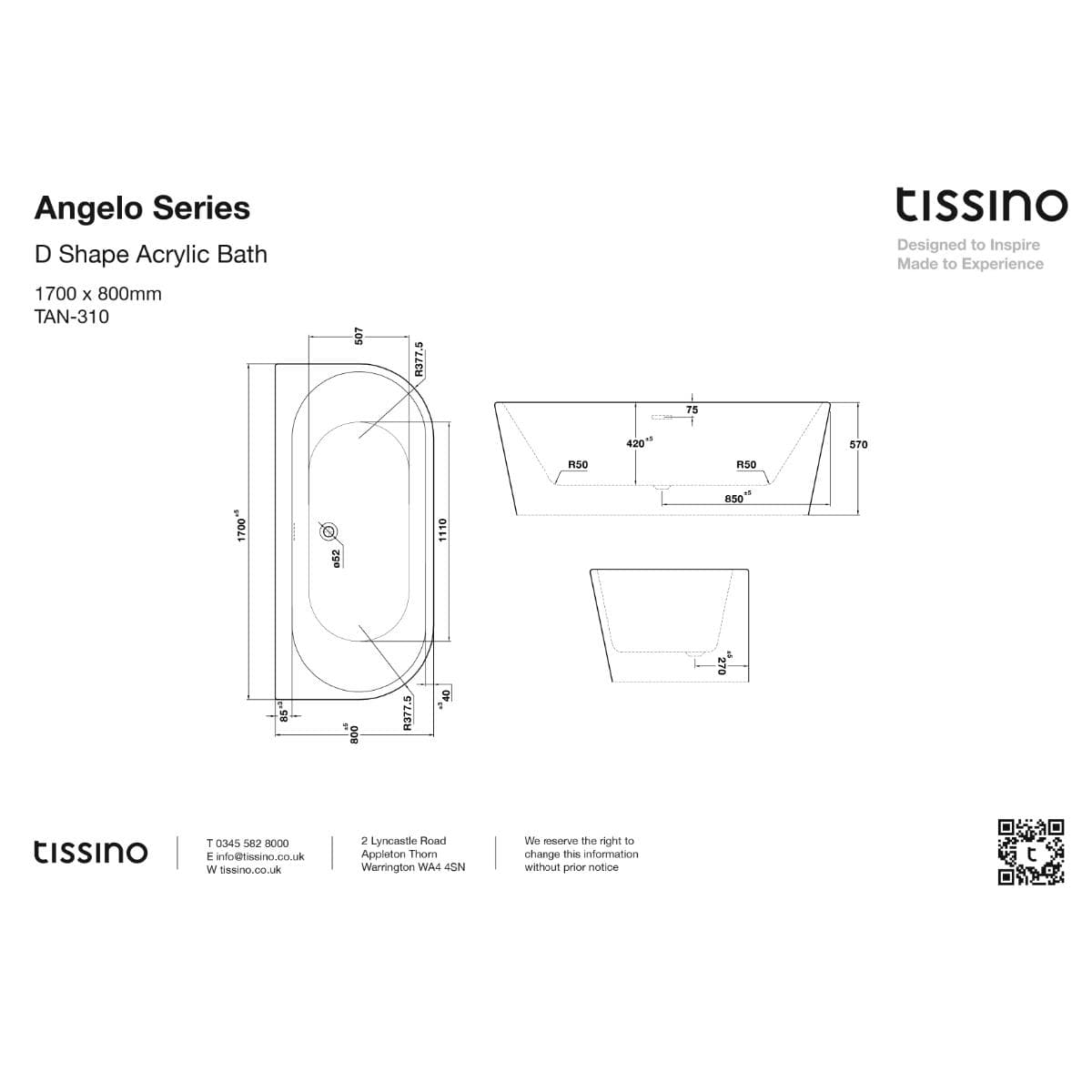 Tissino Back to Wall Freestanding Bath Tissino Angelo Back to Wall Double Ended Freestanding Bath