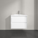 Villeroy & Boch Wall Mounted Vanity Unit Villeroy & Boch Skyla Wall Mounted 800mm Two Drawer Vanity Unit with Basin