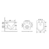 JTP Wall Hung Toilet JTP Wortex Wall Hung Rimless Toilet with Toilet Seat and Tornado Flush